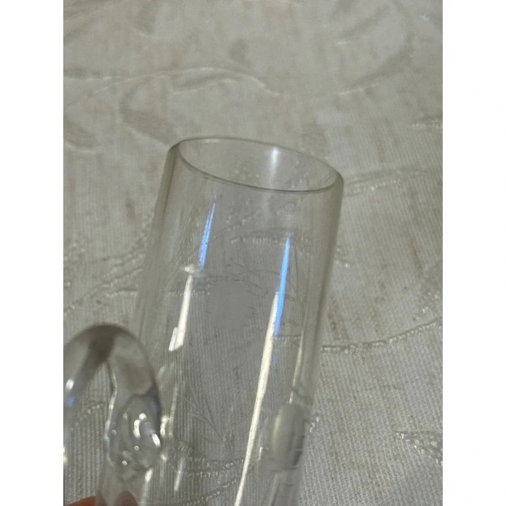 Vintage Fred Harvey Etched Thistle Shot Glass Miniature Mug Toothpick Holder